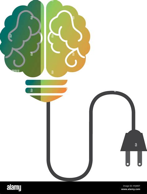 Bulb Light With Brain Vector Illustration Design Stock Vector Image