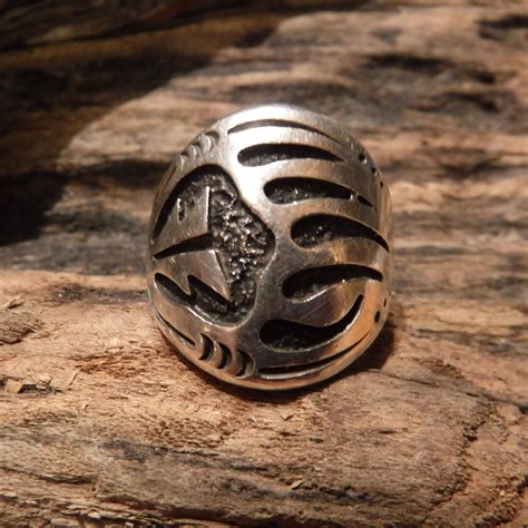 Vintage Navajo Sterling Mens Ring Bear Paw Ring Native Etsy Rings