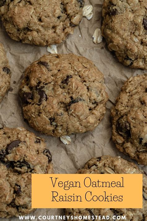 Vegan Oatmeal Raisin Cookie Courtneys Homestead