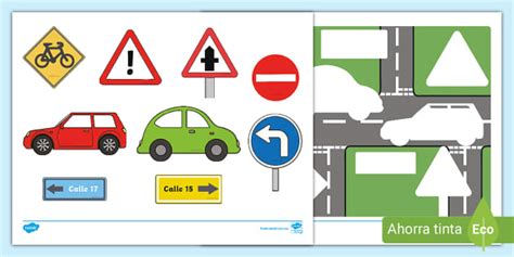 Fichas de señales de transito para niños El espacio del motor