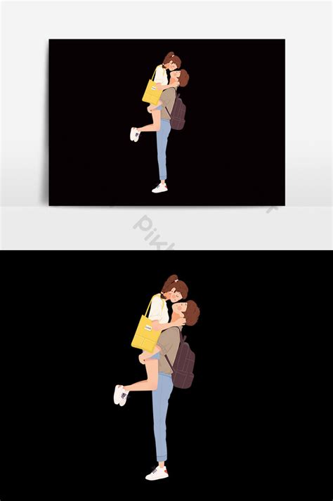 Cartoon Couple Hugging Illustration Psd Free Download Pikbest