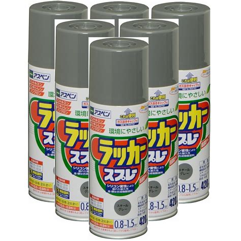 アサヒペン アスペンラッカースプレー 420ml スチールグレー 内箱入り6本セット バックティースショップ メルカリ