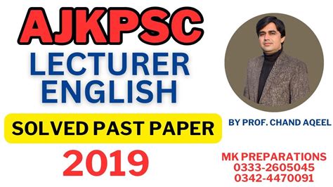 Ajkpsc Lecturer English Solved Past Paper By Mk Preparations Ajkpsc