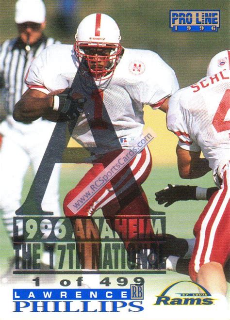 1996 Lawrence Phillips, Nebraska, Pro Line National Insert #234 http ...