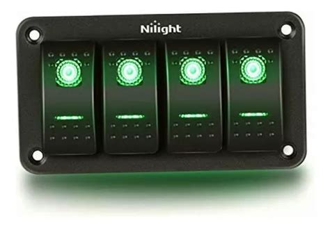 Painel De Interruptor Nilight 4 Gang Rocker Interruptor De 5 Pinos