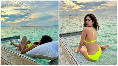 Janhvi Kapoor Dons Yellow Swimwear As She Savours The View In Maldives See Pics Bollywood