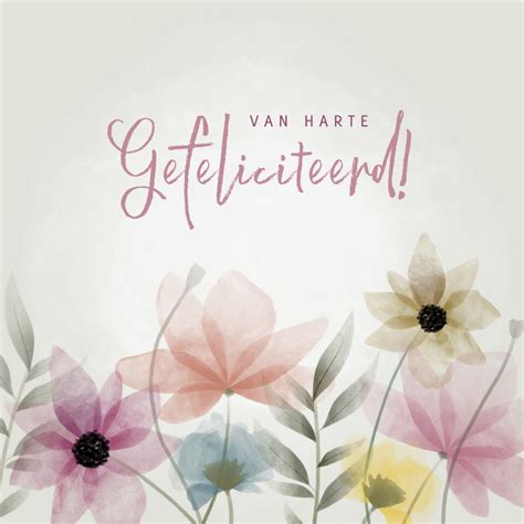 Fleurige Verjaardagskaart Bloemen Van Harte Kaartje2go