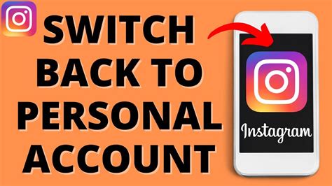 How To Switch Back To Personal Account On Instagram Youtube