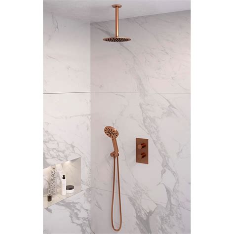 Brauer Regendoucheset 35 Inbouw Muur Copper Edition 20cm Rond