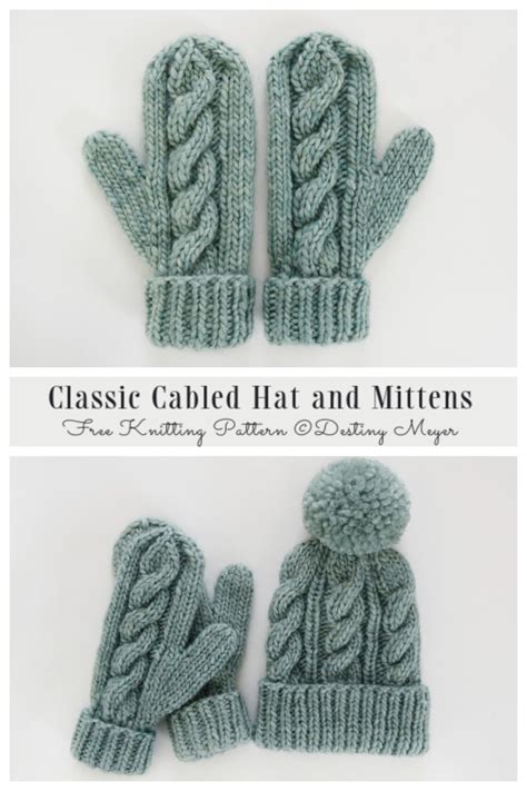 Winter Cable Mittens Free Knitting Patterns Knitting Pattern