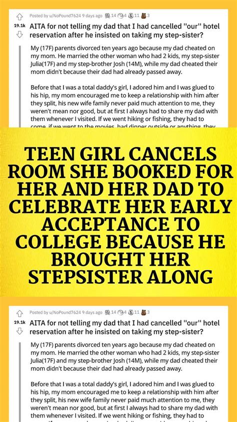 Teen Girl Cancels Room She Booked For Her And Her Dad To Celebrate Her