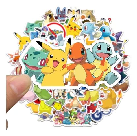 Set Stickers Pegatinas 50 Uni Pokémon 4 7 Cm Nuevos Cuotas Sin Interés