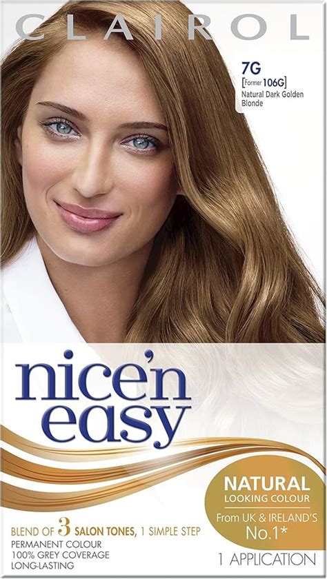 Clairol Nice'n Easy Permanent Hair Dye 106G/7G Natural Dark Golden ...