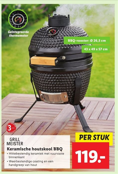 GRILL MEISTER Keramische Houtskool BBQ Aanbieding Bij Lidl