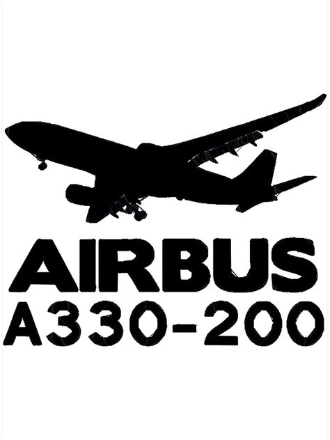 Airbus A330 200 Silhouette Print Black Poster For Sale By G129117