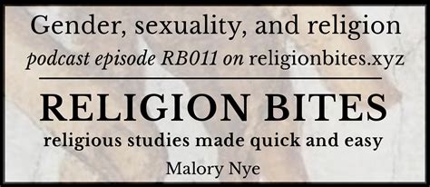 011 Gender Sexuality And Religion By Malory Nye Religion Bites