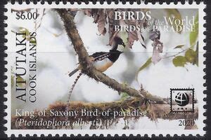 Stamp King Of Saxony Bird Of Paradise Pteridophora Alberti Aitutaki