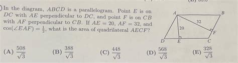 Solved In The Diagram ABCD Is A Parallelogram Point E Is Chegg