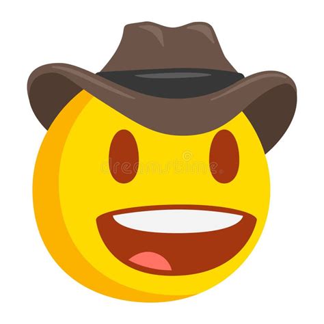 Cowboy Hat Emoji Icon Illustration Sign Adventurer Vector Symbol