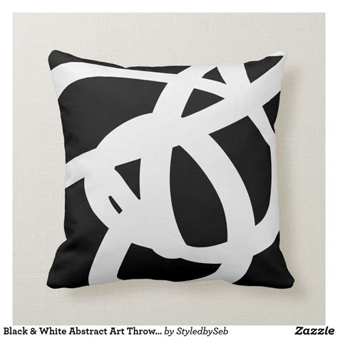 Black White Abstract Art Throw Pillow Zazzle In 2021 Throw