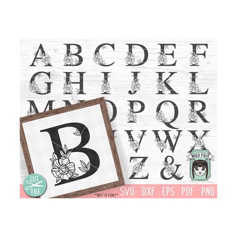 Floral Monogram Alphabet SVG, Flower Letters svg, Floral Let - Inspire ...