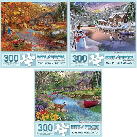 Bits And Pieces Value Set Of Three 3 300 Piece Jigsaw Puzzles For