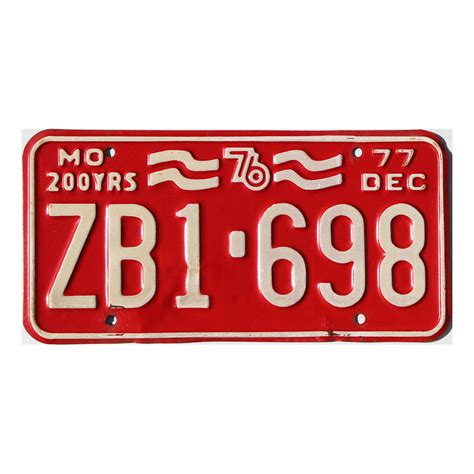 1977 Missouri #ZB1698 | Bicentennial License Plates