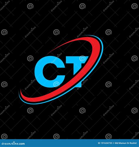 Ct C T Letter Logo Design Initial Letter Ct Linked Circle Uppercase