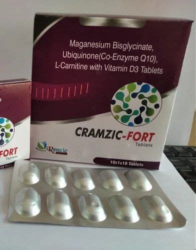 CRAMZIC-FORT-MAGNESIUM BISGLYCINATE,UBIQUINONE(CO-ENZYME Q10)L-CARNITINE WITH VITAMIN D3 TABLETS ...