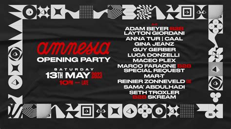 Amnesia Anuncia Line Up Para Su Opening Party 2023 Festival Season