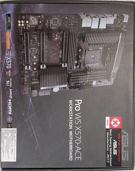 Asus Amd Am4 Pro Ws X570 Ace Atx Workstation Motherboard With 3 Pcie 40 X16 Dual Realtek And