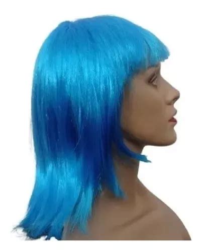 Peruca Chanel Festa Cosplay Pinup Azul Escuro Alta Qualidade MercadoLivre