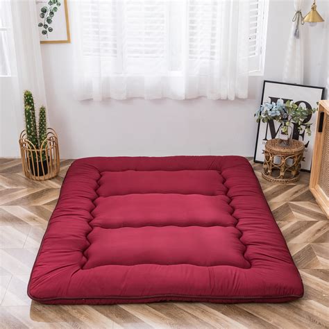 Maxyoyo Super Thick Japanese Floor Futon Mattress Burgundy Maxyoyo