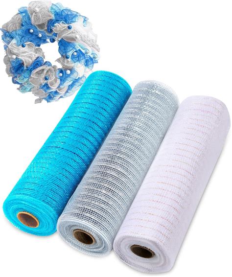 Amazon Rolls Deco Mesh Ribbon Inch X Feet Each Roll White