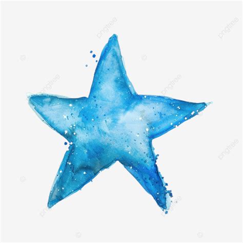 Floating Blue Star Painted With Watercolors Blue Star Watercolors