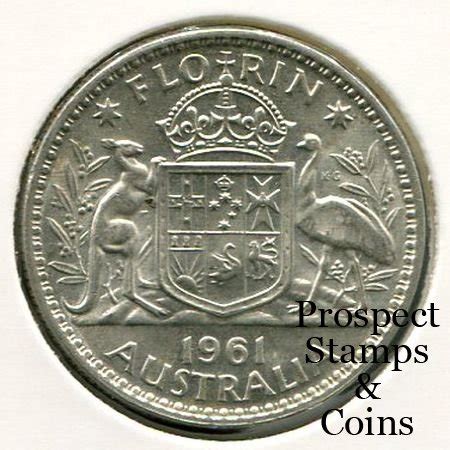 Australian Coins :: Australian Pre Decimal Coins 1910 - 1964 :: 1961 Florin Uncirculated ...