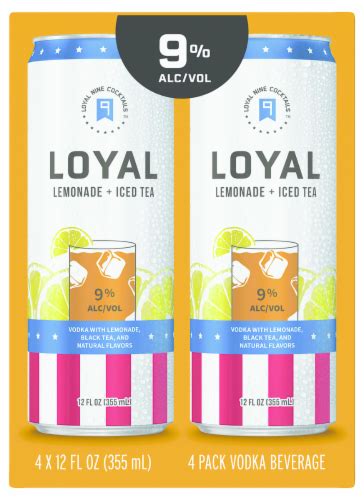 Loyal 9 Lemonade Iced Tea Vodka Cocktail 4 Cans 12 Fl Oz Kroger