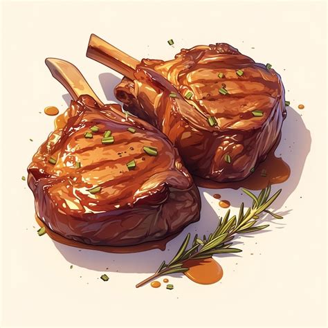 Premium Vector Tender Grilled Lamb Chops With Rosemary Garlic