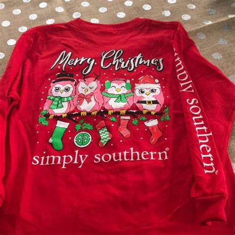 Simply Southern Shirts And Tops Simply Southern Owl Xmas Ls Tee Nwot