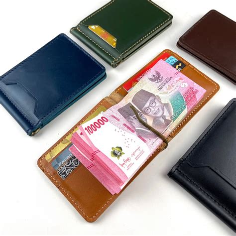 Jual Dompet Pria Kulit Asli Penjepit Uang Bifold Money Clip Wallet