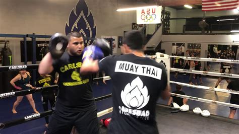 Andrew On Pads Boxing Carlsbad Kickboxing Club Real Muay Thai In