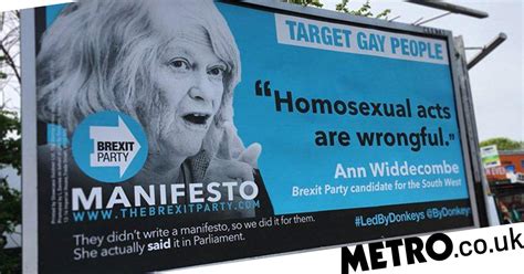 Anti Brexit Poster Showing Homophobic Ann Widdecombe Quote Will Be