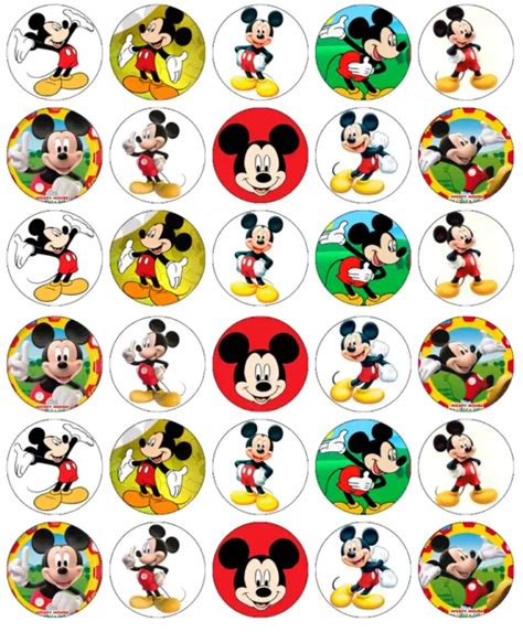 MICKEY MOUSE X 30 Cupcake Toppers Edible Wafer Paper Fairy Cake Toppers