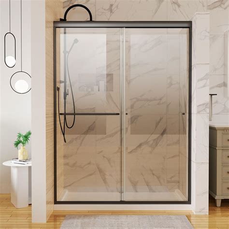 50 54 W X 72 H Semi Frameless Sliding Shower Door Bathroom Glass