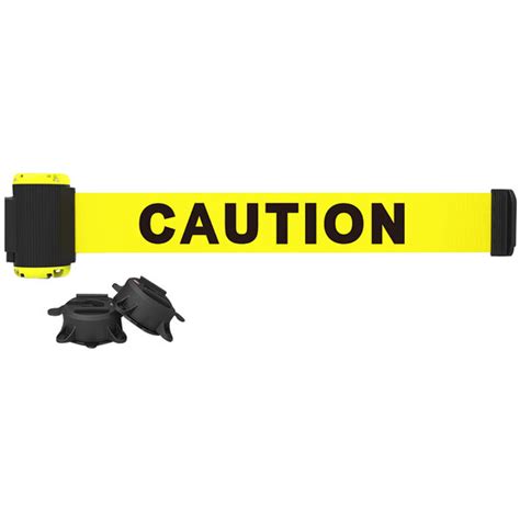 Banner Stakes 7 Yellow Caution Magnetic Wall Mount Belt Barrier Mh7001