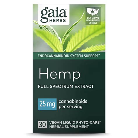 Hemp 25 Mg For Endocannabinoid System Support Gaia Herbs Hemp®