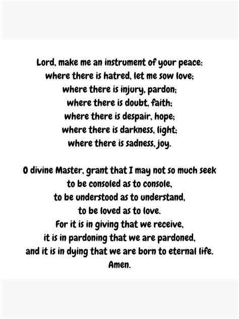 Peace Prayer Of Saint Francis Of Assisi Make Me An Instrument Of Your Peace Catholic