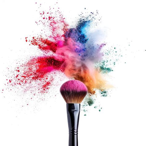 Premium Photo Illustration Precision Powdered Makeup Brush Art