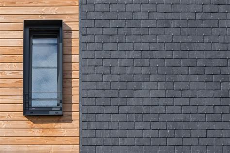 Wood And Natural Slate Cladding What A Great Idea For A Natural Look