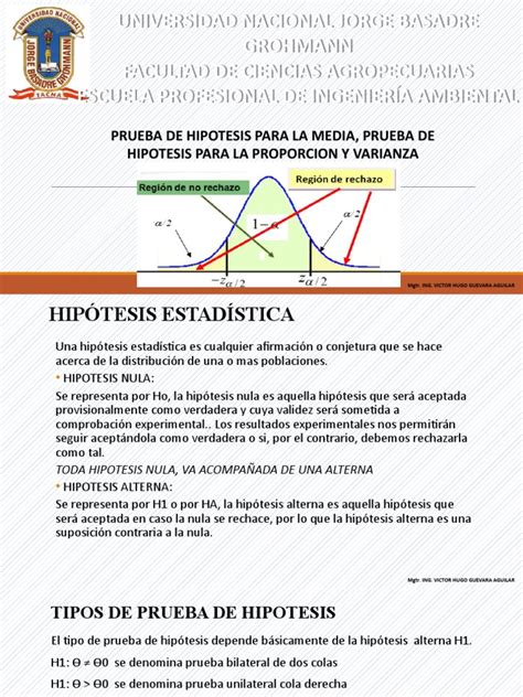 Prueba De Hipotesis Para La Media Varianza Y Proporcion Pdf Prueba De Hipótesis